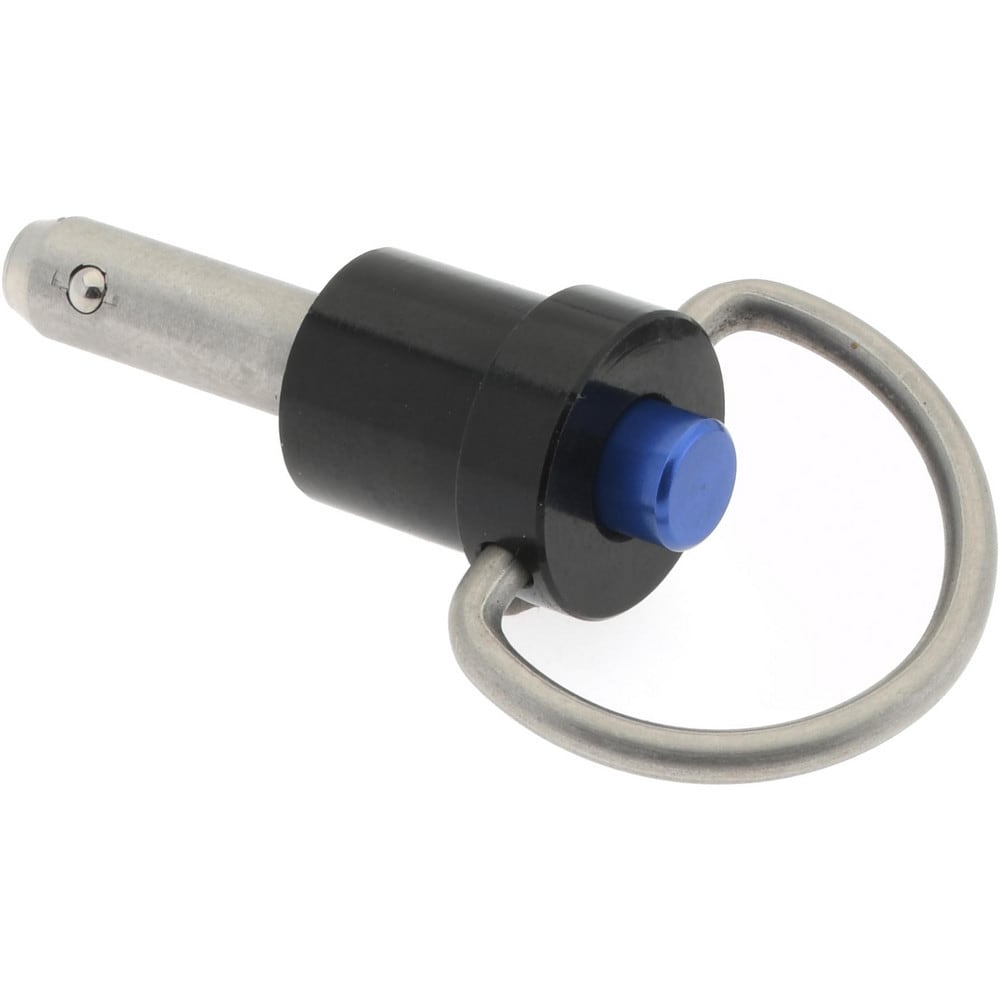 Quick-Release Pin: Ring Handle, 1/4" Pin Dia, 1/2" Usable Length
