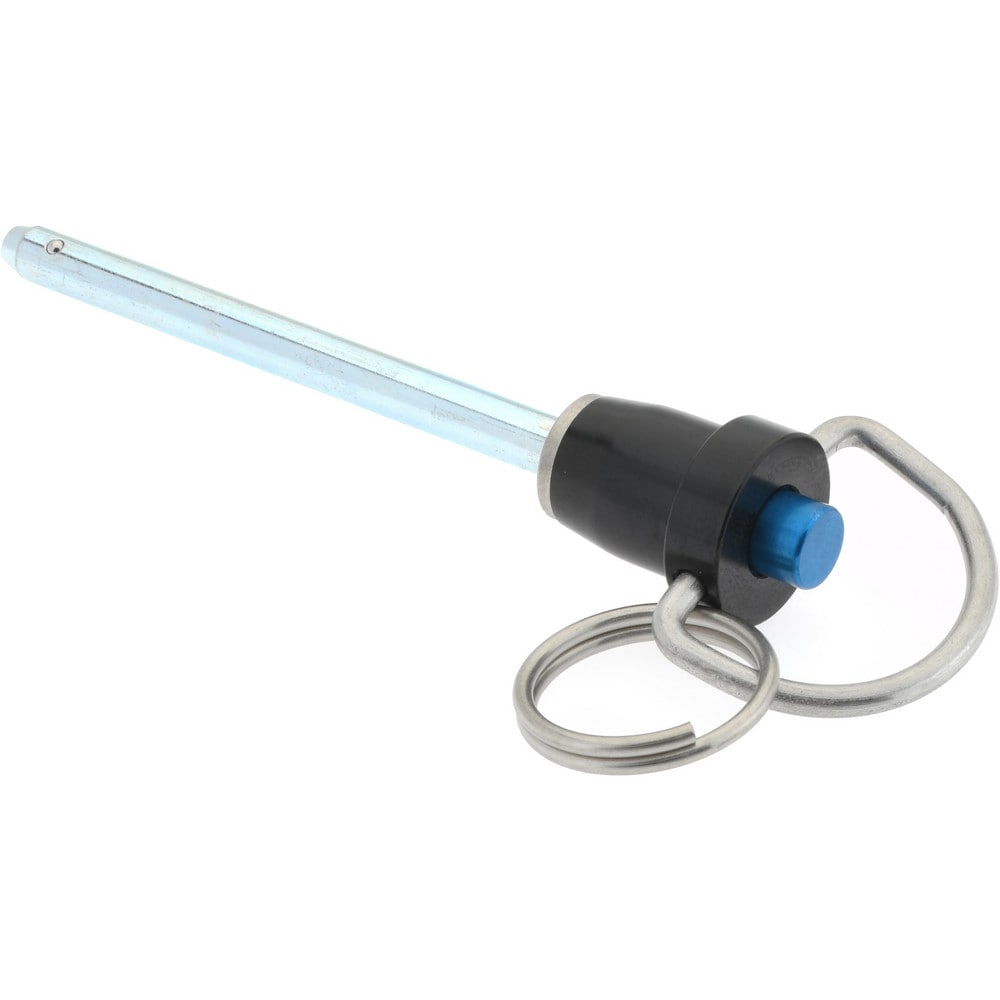 Quick-Release Pin: Ring Handle, 3/16" Pin Dia, 2" Usable Length