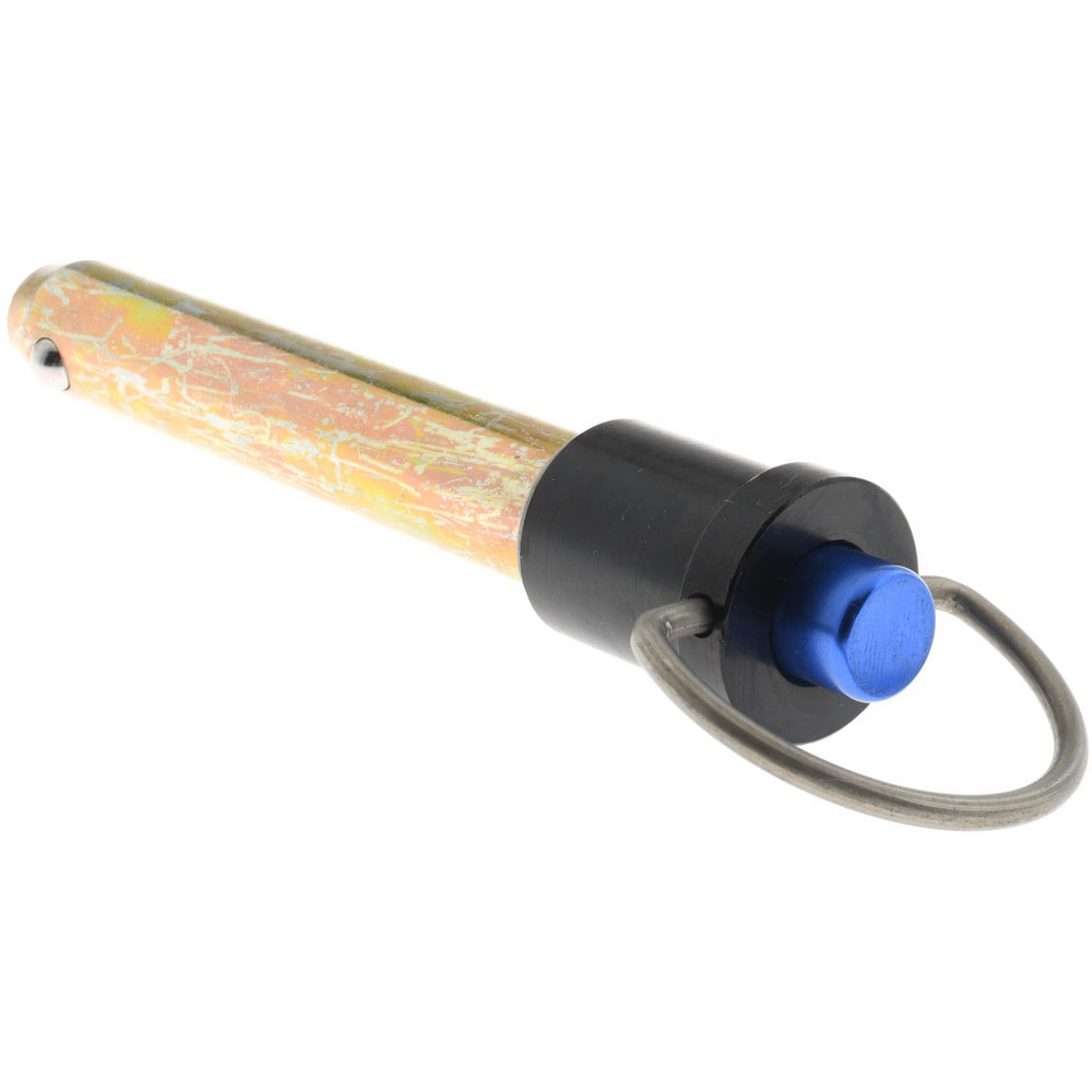 Quick-Release Pin: Ring Handle, 1/2" Pin Dia, 2-1/2" Usable Length