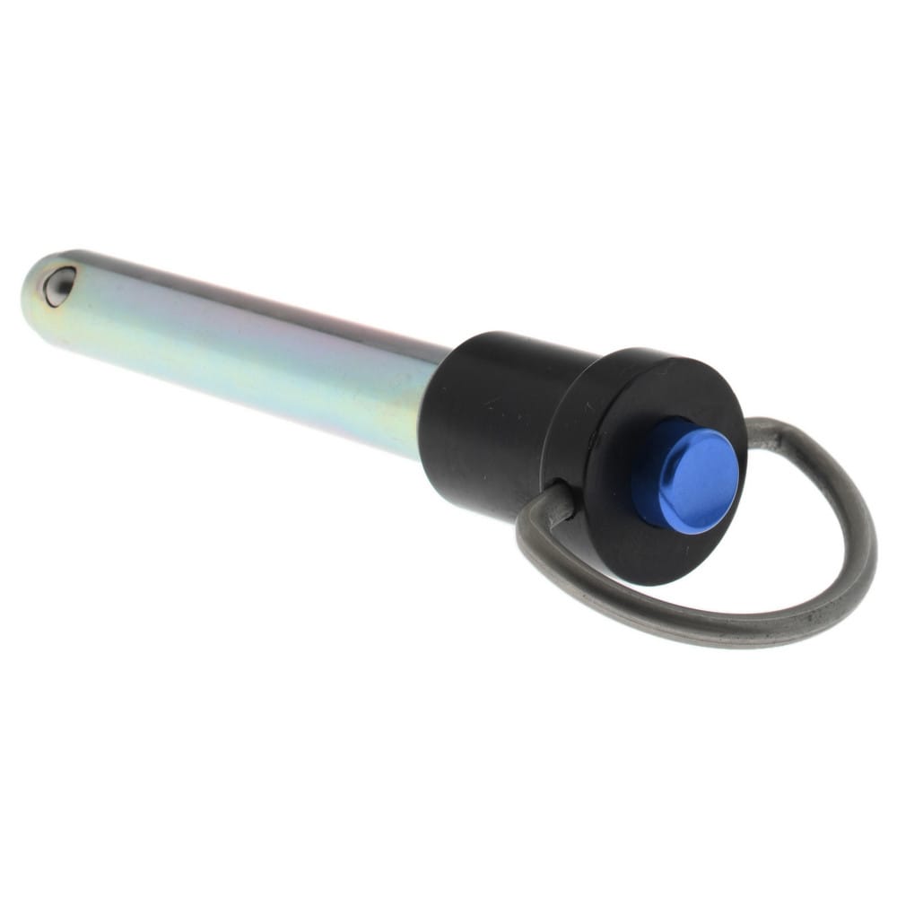 Quick-Release Pin: Ring Handle, 3/8" Pin Dia, 2" Usable Length