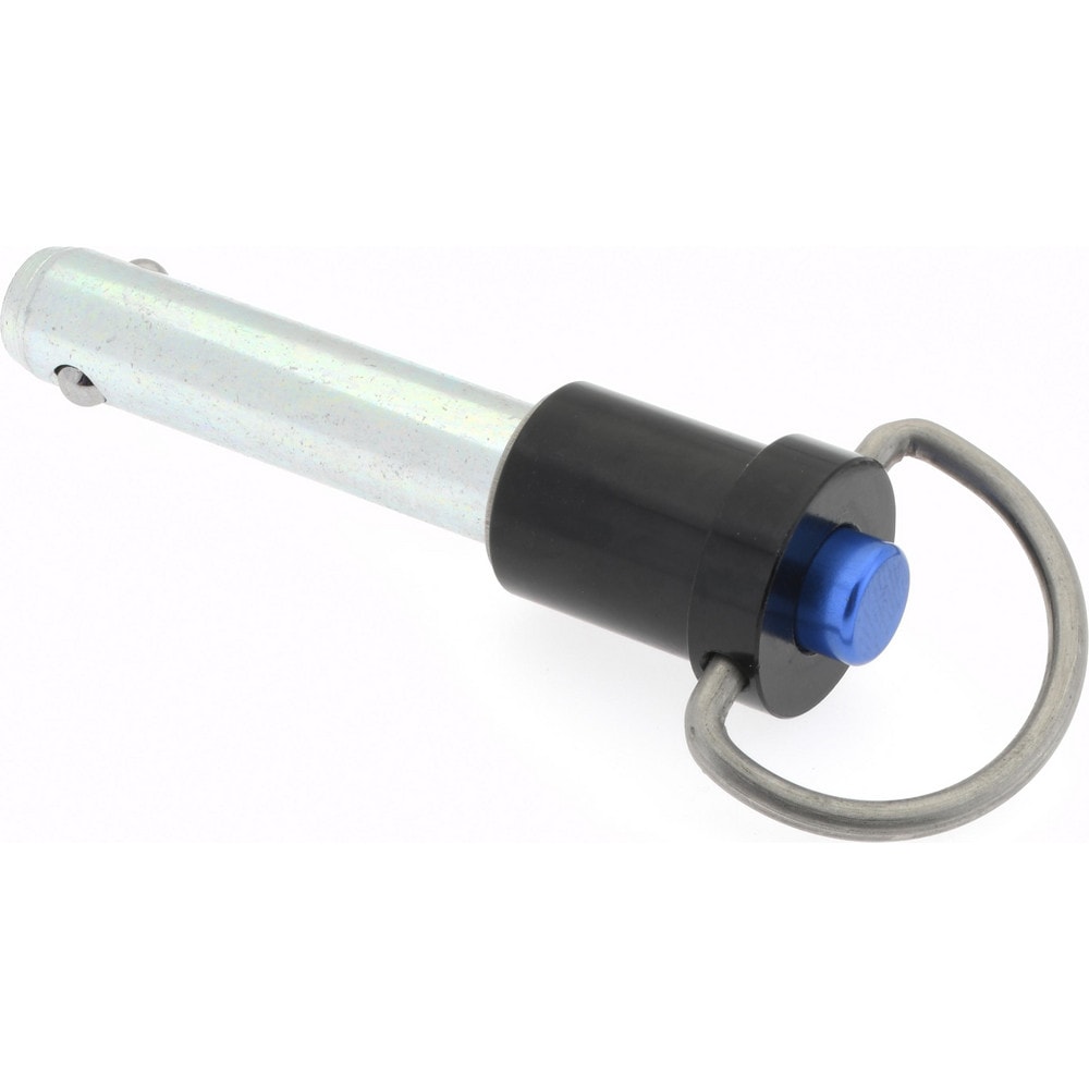 Quick-Release Pin: Ring Handle, 3/8" Pin Dia, 1-1/4" Usable Length