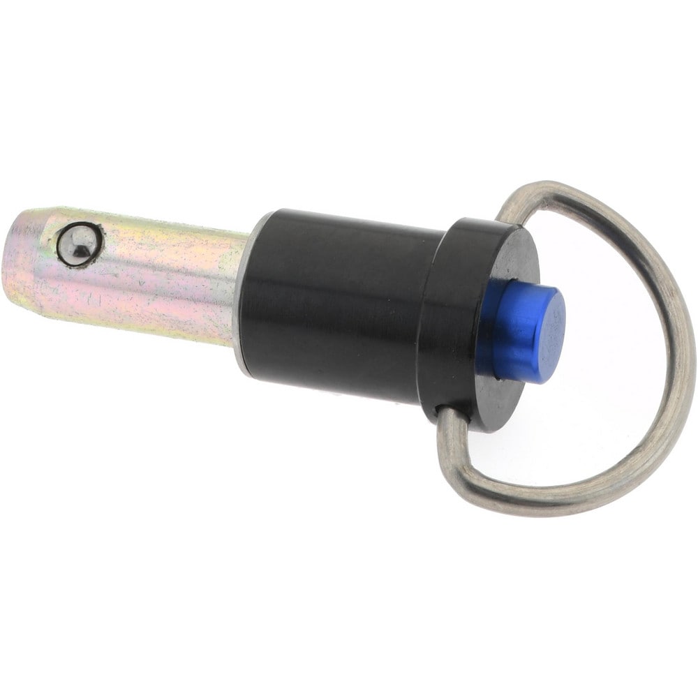 Quick-Release Pin: Ring Handle, 3/8" Pin Dia, 1/2" Usable Length