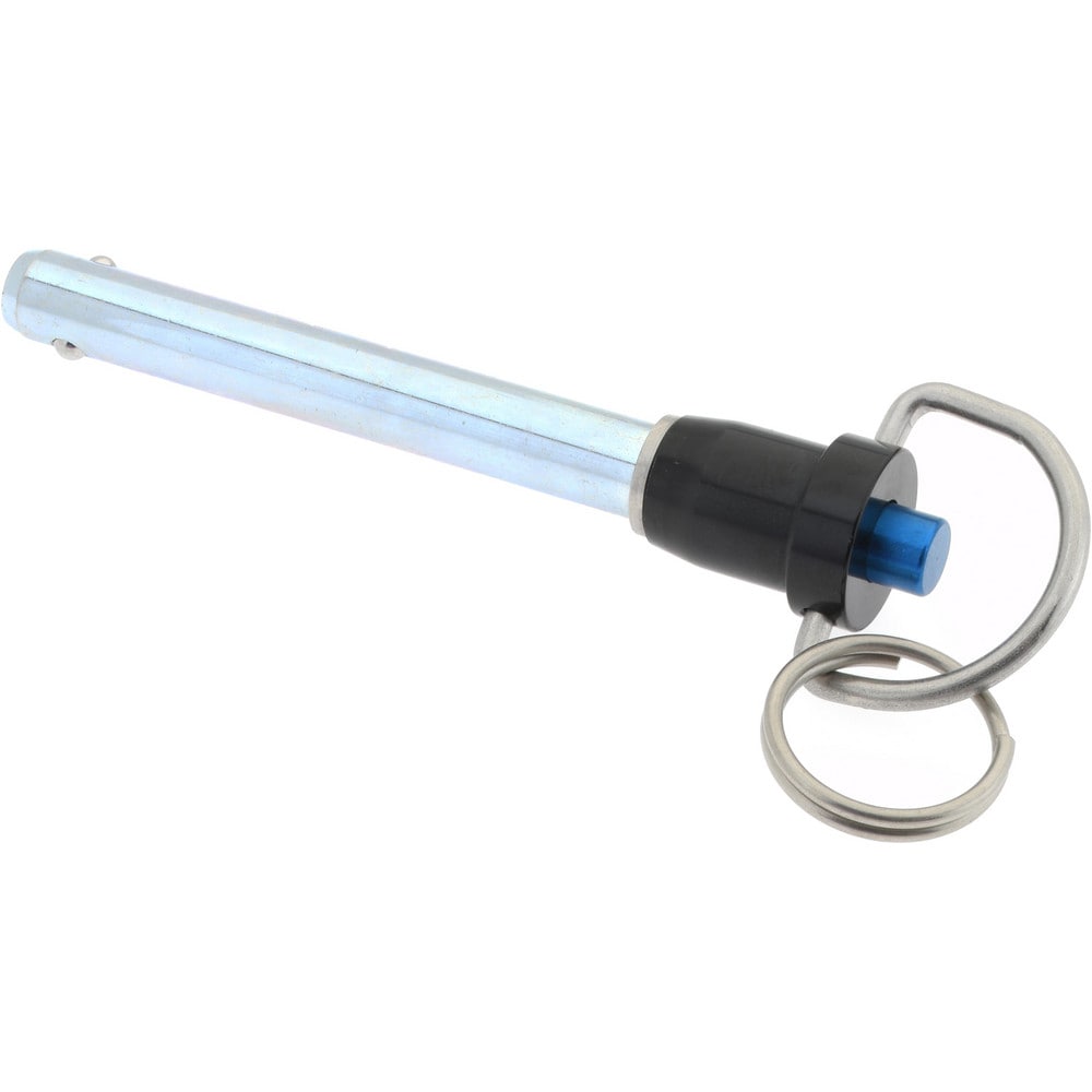 Quick-Release Pin: Ring Handle, 5/16" Pin Dia, 2" Usable Length
