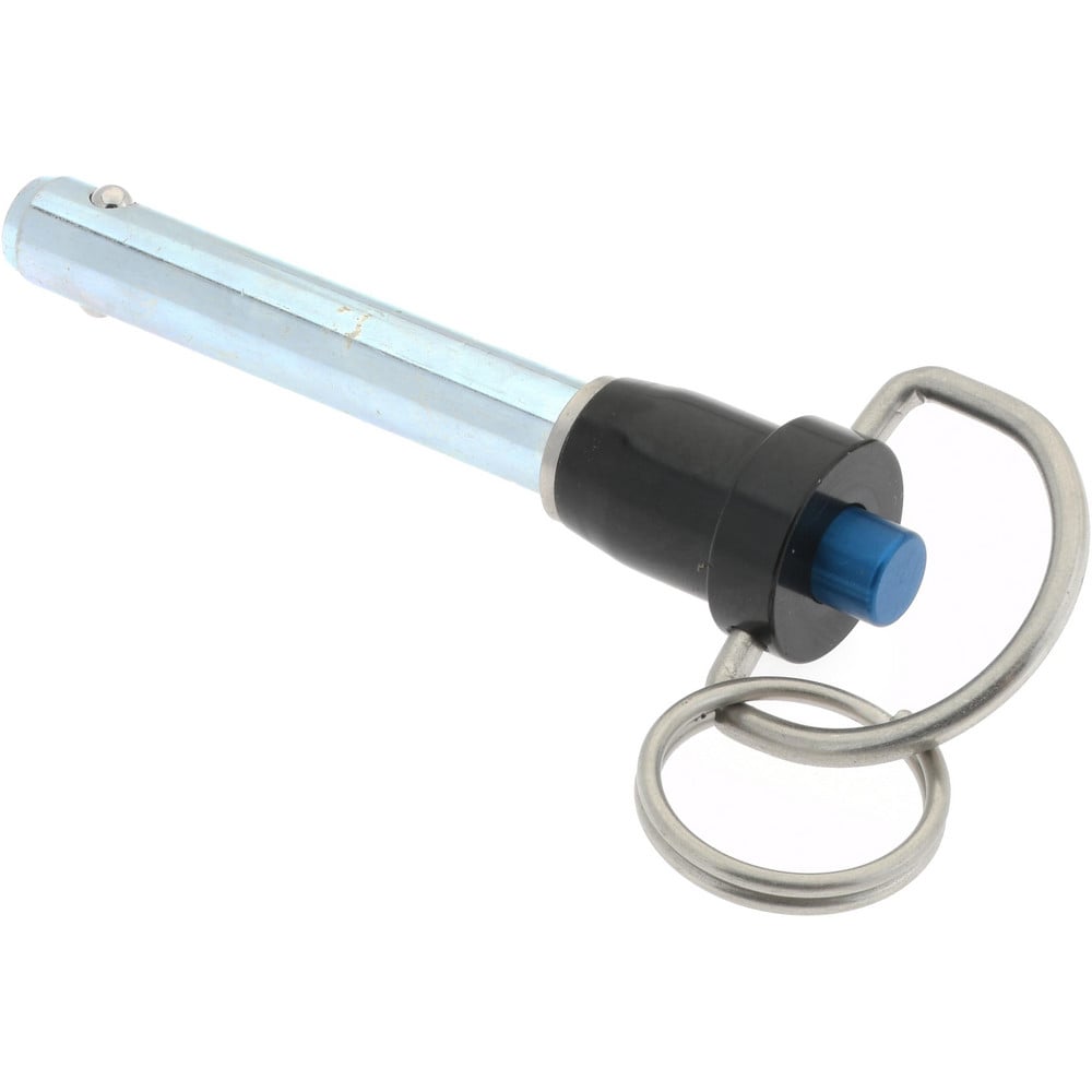 Quick-Release Pin: Ring Handle, 5/16" Pin Dia, 1-1/2" Usable Length