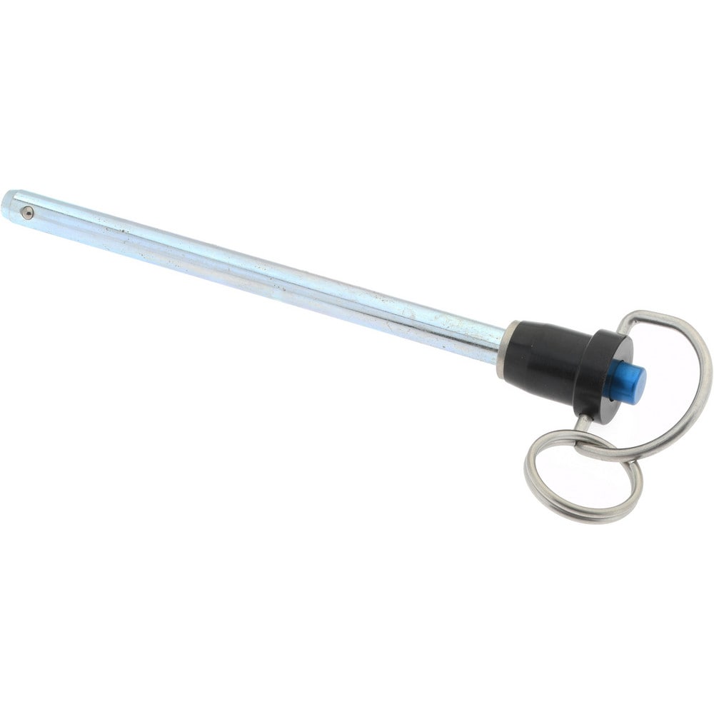 Quick-Release Pin: Ring Handle, 1/4" Pin Dia, 3-1/2" Usable Length