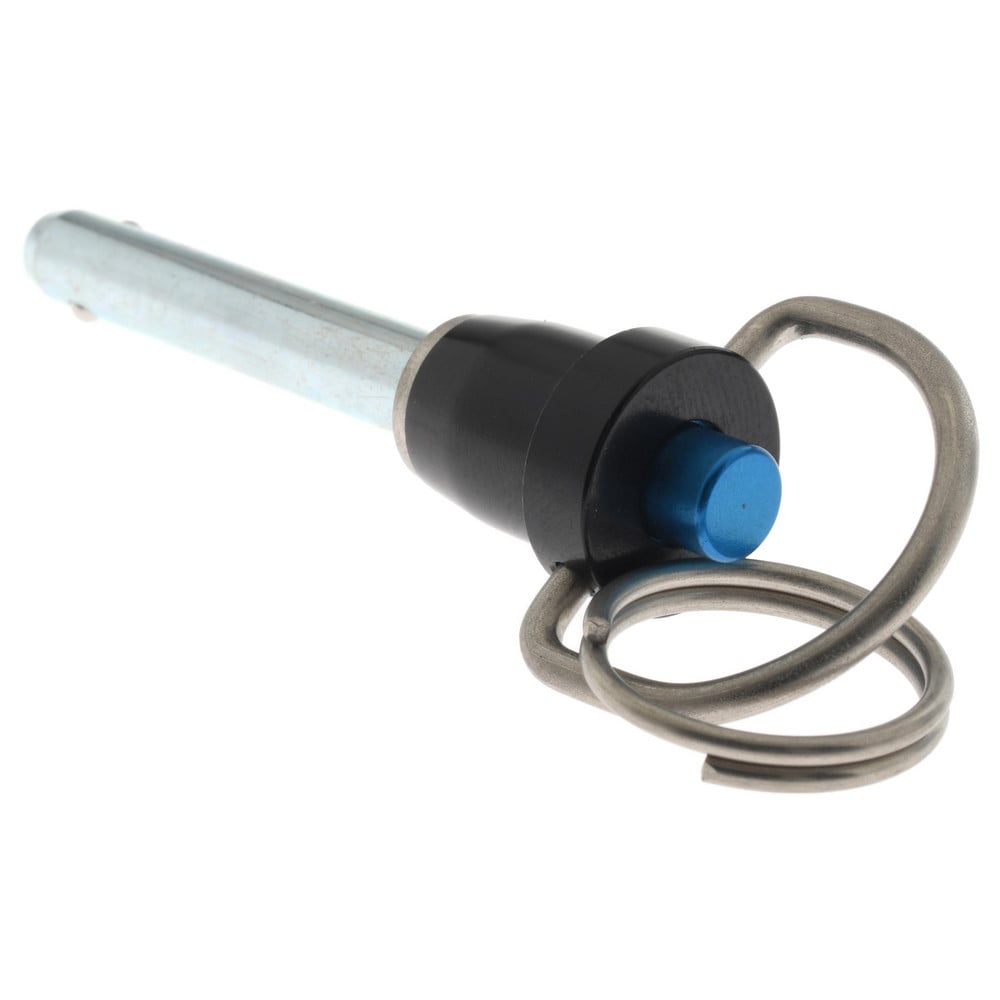 Quick-Release Pin: Ring Handle, 1/4" Pin Dia, 1-1/4" Usable Length