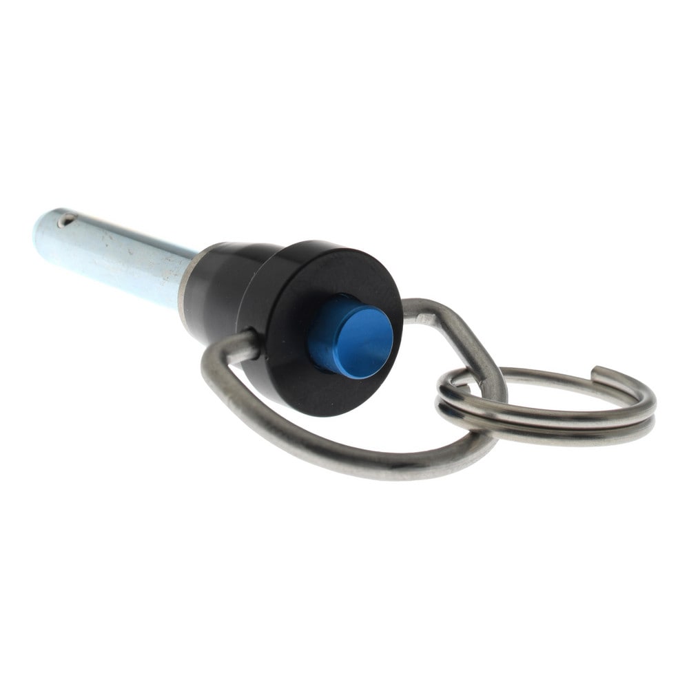 Quick-Release Pin: Ring Handle, 1/4" Pin Dia, 1" Usable Length