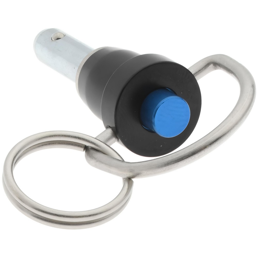 Quick-Release Pin: Ring Handle, 1/4" Pin Dia, 1/2" Usable Length