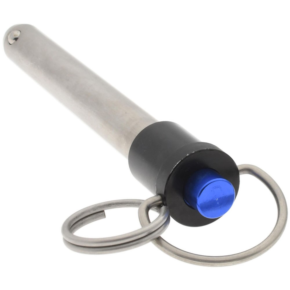 Quick-Release Pin: Ring Handle, 1/2" Pin Dia, 3-1/2" Usable Length
