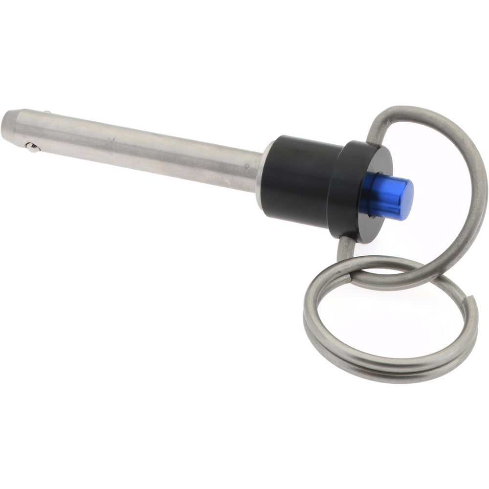 Quick-Release Pin: Ring Handle, 1/4" Pin Dia, 1-1/2" Usable Length