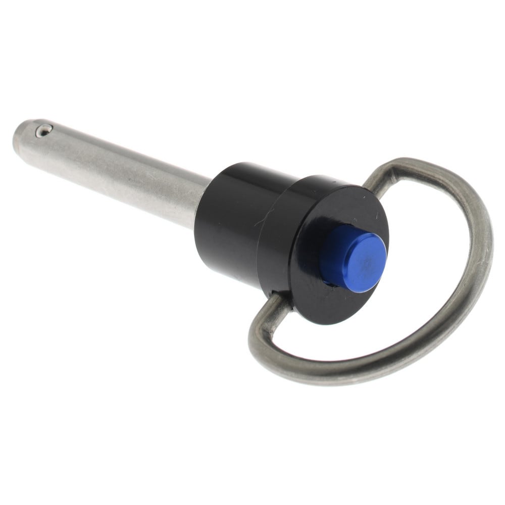 Quick-Release Pin: Ring Handle, 1/4" Pin Dia, 1-1/4" Usable Length