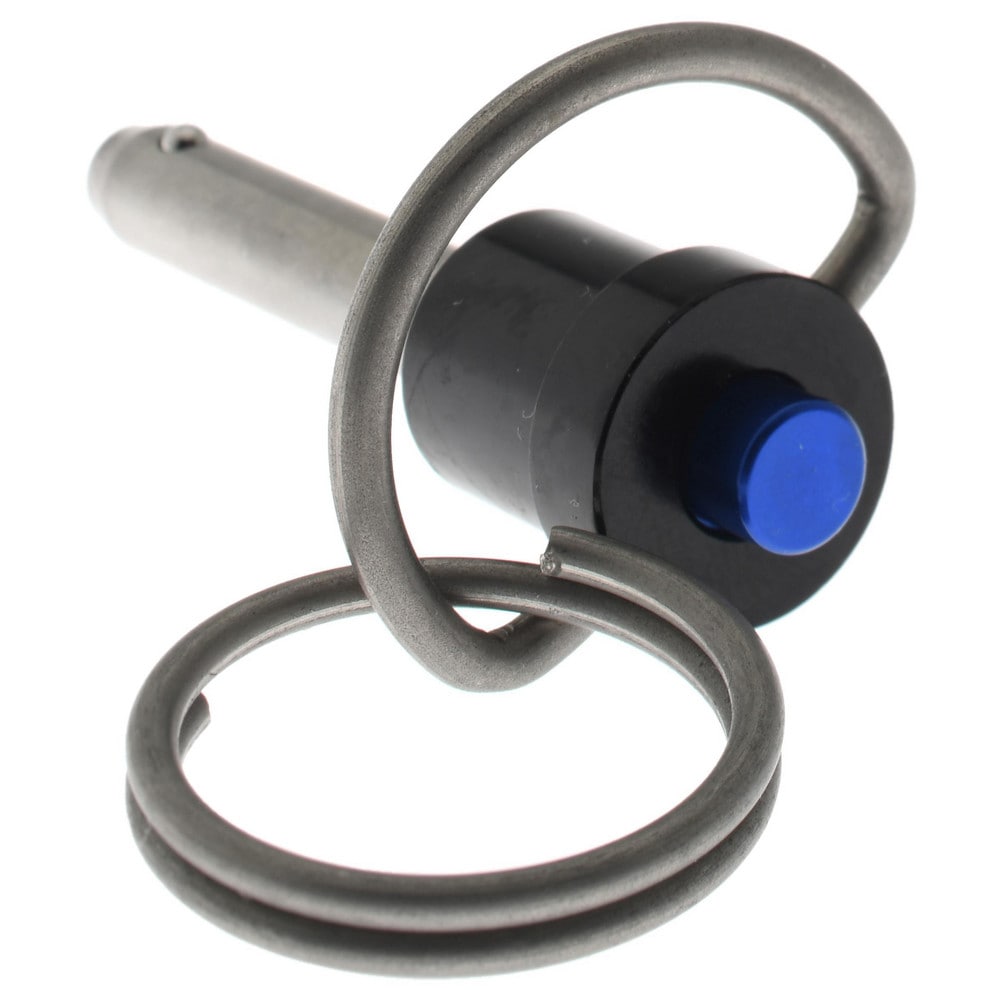 Quick-Release Pin: Ring Handle, 1/4" Pin Dia, 1" Usable Length
