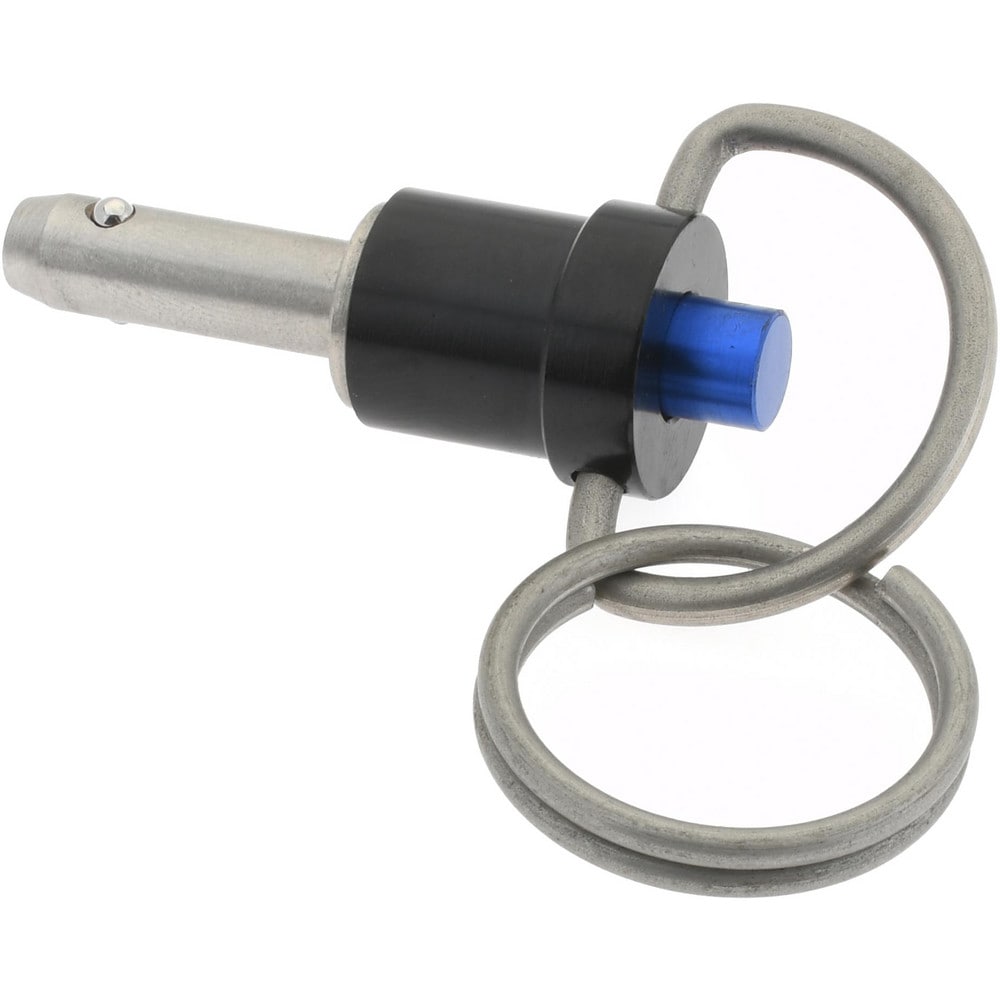 Quick-Release Pin: Ring Handle, 1/4" Pin Dia, 1/2" Usable Length