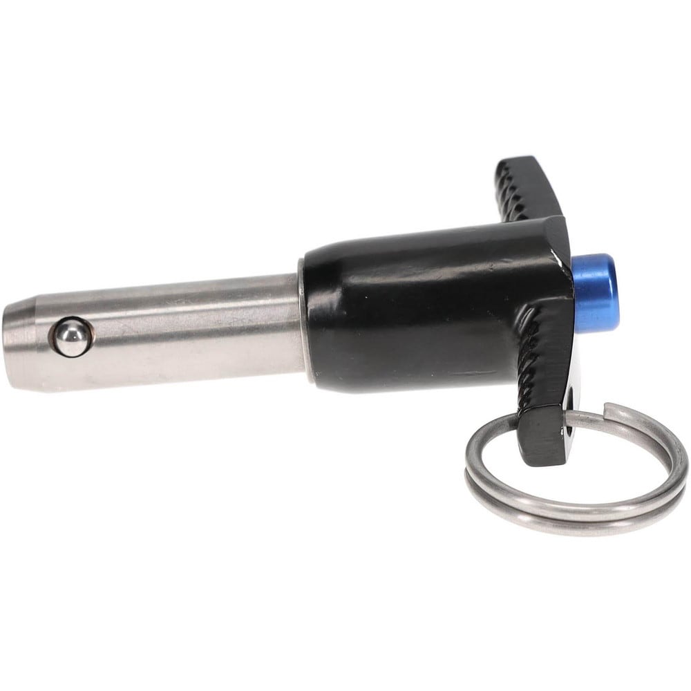 Quick-Release Pin: T-Handle, 1/2" Pin Dia, 1" Usable Length