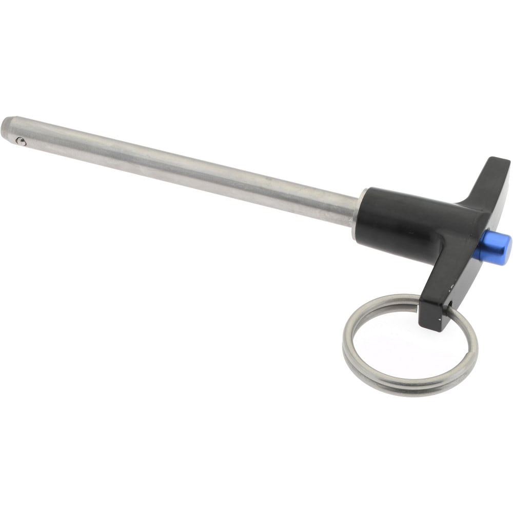 Quick-Release Pin: T-Handle, 1/4" Pin Dia, 3" Usable Length