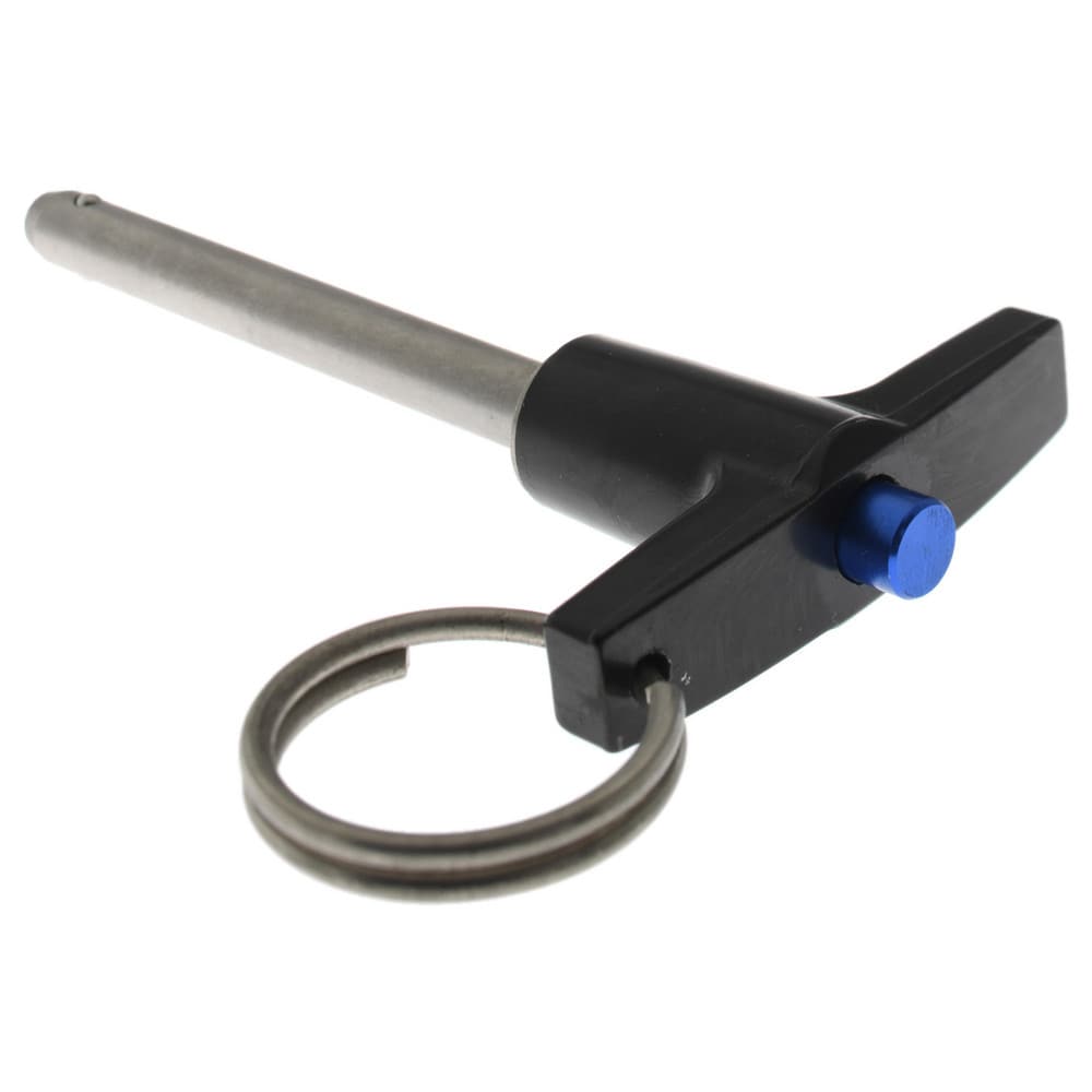 Quick-Release Pin: T-Handle, 1/4" Pin Dia, 2" Usable Length