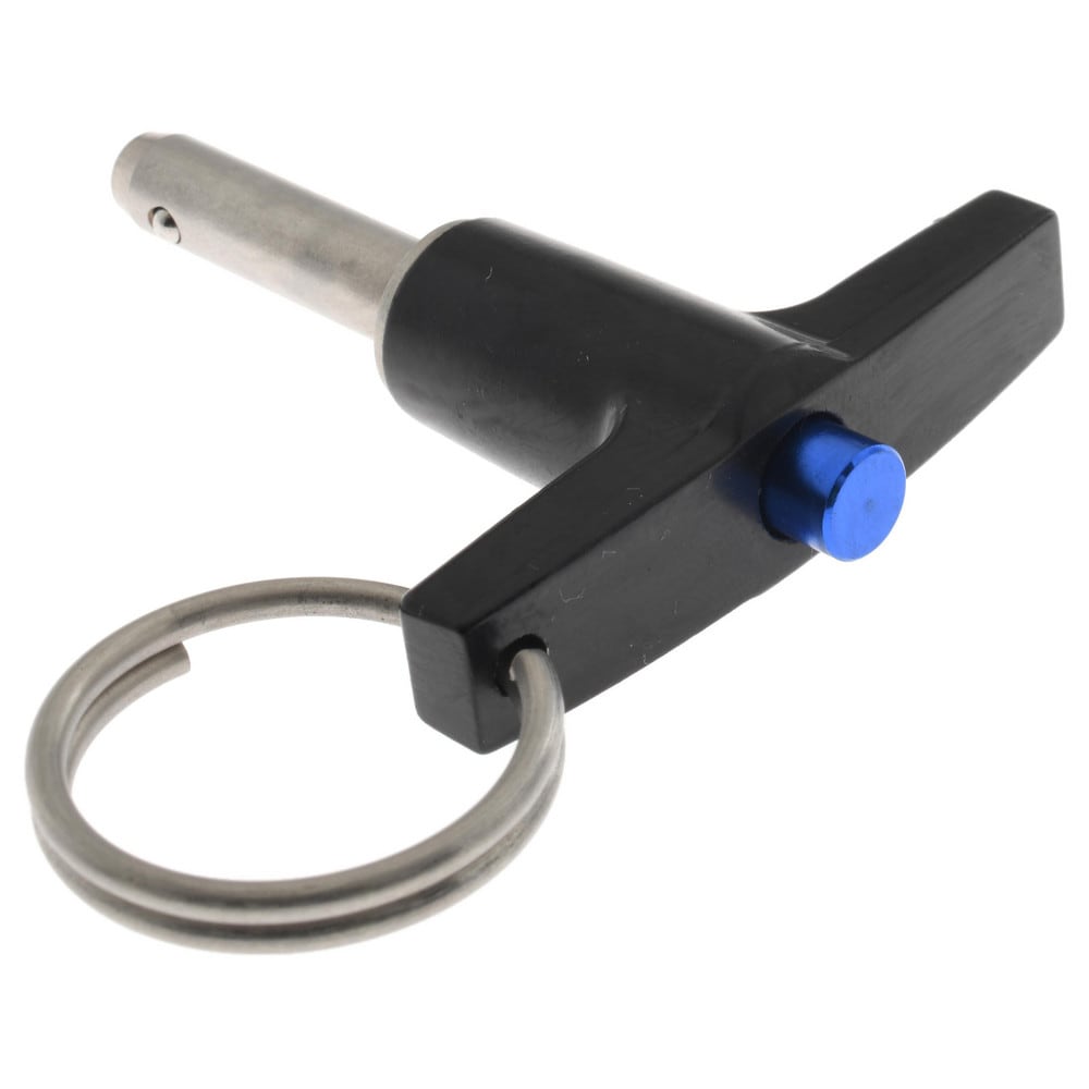 Quick-Release Pin: T-Handle, 1/4" Pin Dia, 3/4" Usable Length