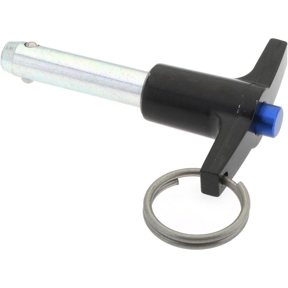 Quick-Release Pin: T-Handle, 3/8" Pin Dia, 1-1/4" Usable Length
