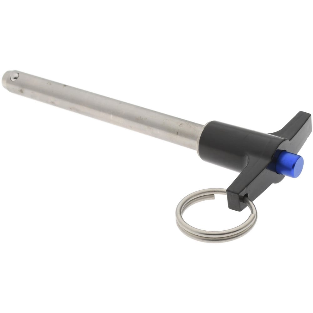 Quick-Release Pin: T-Handle, 3/8" Pin Dia, 3-1/2" Usable Length