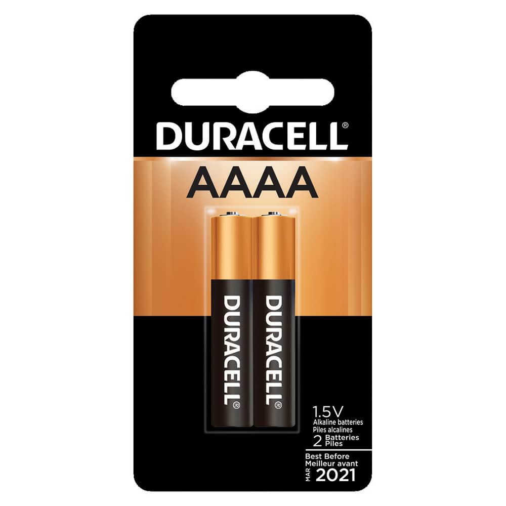 Pack of (2), AAAA, Alkaline, Standard Batteries