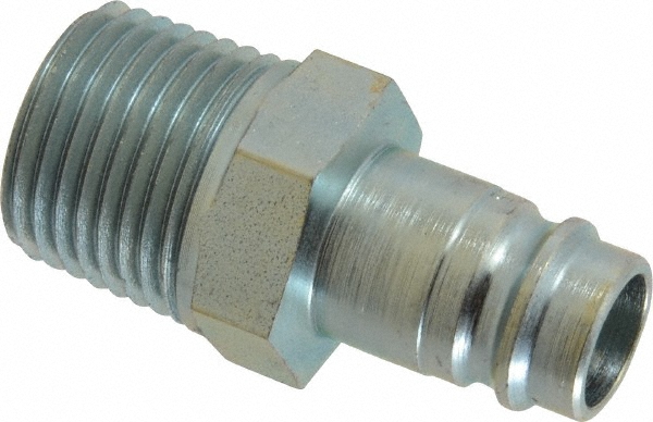 Pneumatic Hose Coupling: 1/2" Thread, 3/8" Body Dia, High Flow Interchange