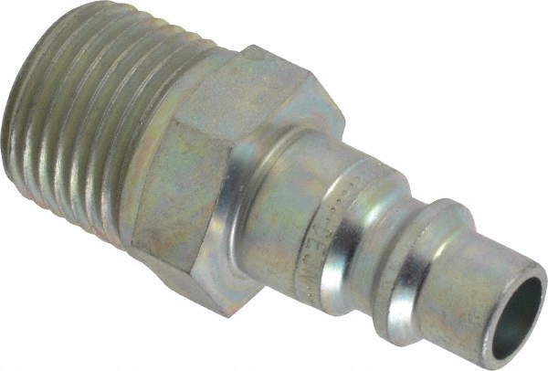 Pneumatic Hose Coupling: 1/2" Thread, 3/8" Body Dia, Industrial Interchange