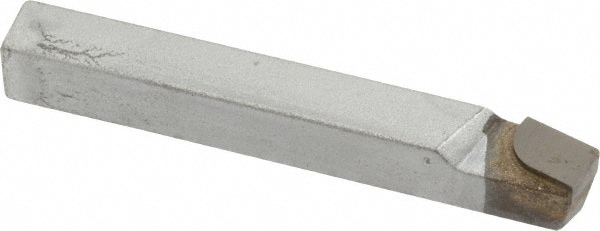 Single Point Tool Bit: 1/4'' Shank Width, 1/4'' Shank Height, C2 Solid Carbide Tipped, RH, BR, Lead Angle Turning