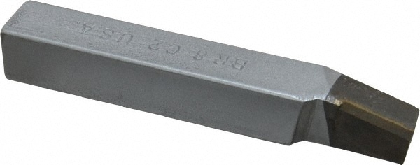 Single Point Tool Bit: 1/2'' Shank Width, 1/2'' Shank Height, C2 Solid Carbide Tipped, RH, BR, Lead Angle Turning