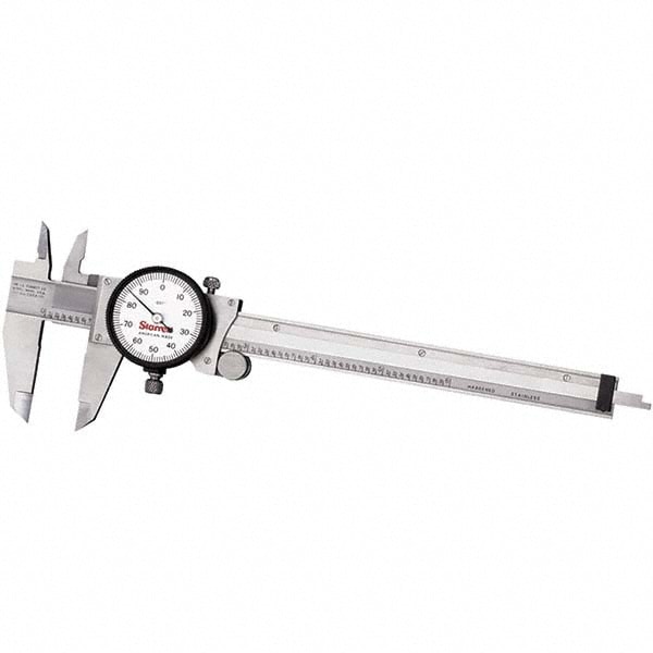 Dial Caliper: 6'' Range, 0.001'' Graduation, 0.1'' per Revolution