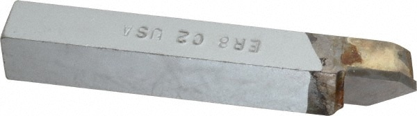 Single Point Tool Bit: 1/2'' Shank Width, 1/2'' Shank Height, C2 Solid Carbide Tipped, RH, ER, Offset Threading