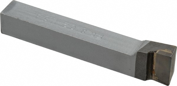 Single Point Tool Bit: 1/2'' Shank Width, 1/2'' Shank Height, C2 Solid Carbide Tipped, RH, FR, Offset End Cutting
