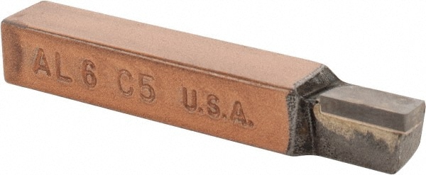Single Point Tool Bit: 3/8'' Shank Width, 3/8'' Shank Height, C5 Solid Carbide Tipped, LH, AL, Square Shoulder Turning