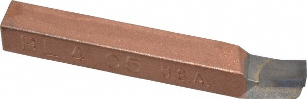 Single Point Tool Bit: 1/4'' Shank Width, 1/4'' Shank Height, C5 Solid Carbide Tipped, LH, BL, Lead Angle Turning
