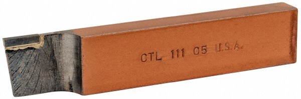 Single Point Tool Bit: 1/2'' Shank Width, 1'' Shank Height, C5 Solid Carbide Tipped, LH, CTL, Cut-Off & Grooving