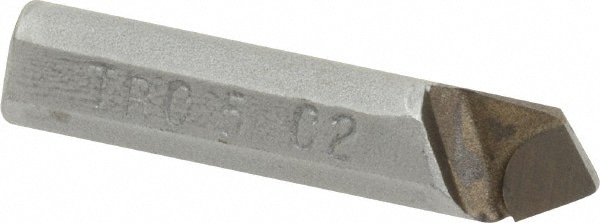 Single Point Tool Bit: 5/16'' Shank Width, 5/16'' Shank Height, C2 Solid Carbide Tipped, Neutral, TRC, Round Shank Boring