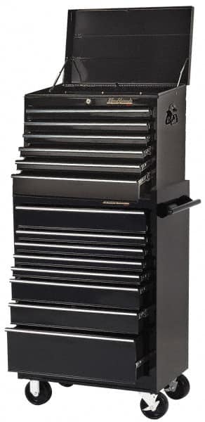 13 Drawer, 3 Piece, Black Steel Roller Cabinet with Tool Chest