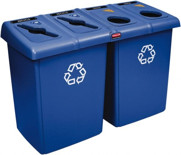 Rubbermaid 1792372 92 Gal Square Blue Recycling Container 