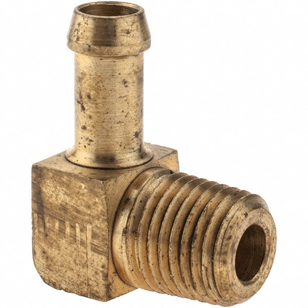 Barbed Hose Fitting: 1/4" x 5/16" ID Hose, Elbow