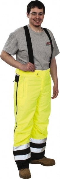 Occunomix SP-BRP-YM Rain Pants: Polyester, Zipper Closure, Black & Yellow, Medium 