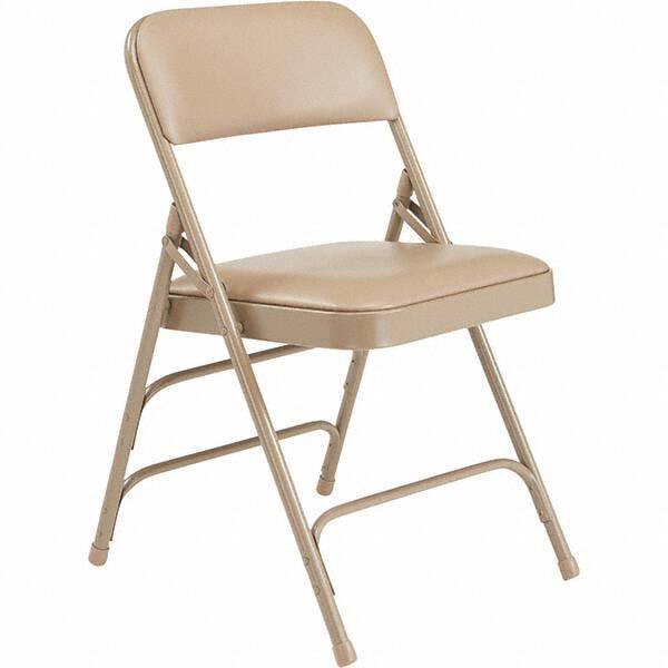 Folding Chairs; Pad Type: Folding Chair w/Vinyl Padded Seat ; Material: Steel; Vinyl ; Color: French Beige ; Width (Inch): 18-3/4 ; Depth (Inch): 20-3/4 ; Height (Inch): 29-1/2