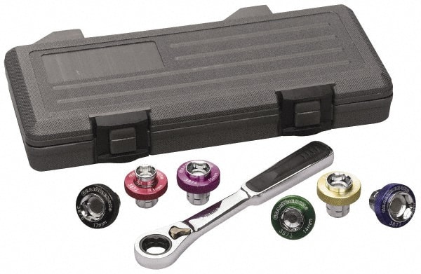GEARWRENCH 3870D Magnetic Oil Drain Plug Socket Set: 7 Pc, 3/8" Wrench, Metric 