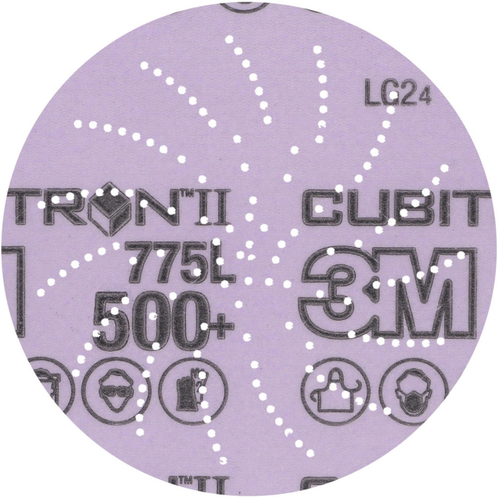 Hook & Loop Disc: 5" Dia, 500 Grit, Coated, Precision Shaped Ceramic - Film Backing, Series 775L