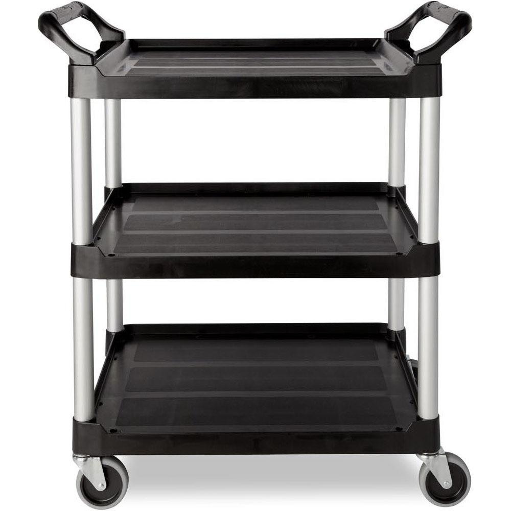 Rubbermaid - Standard Utility Cart: Plastic, Black - 73013955