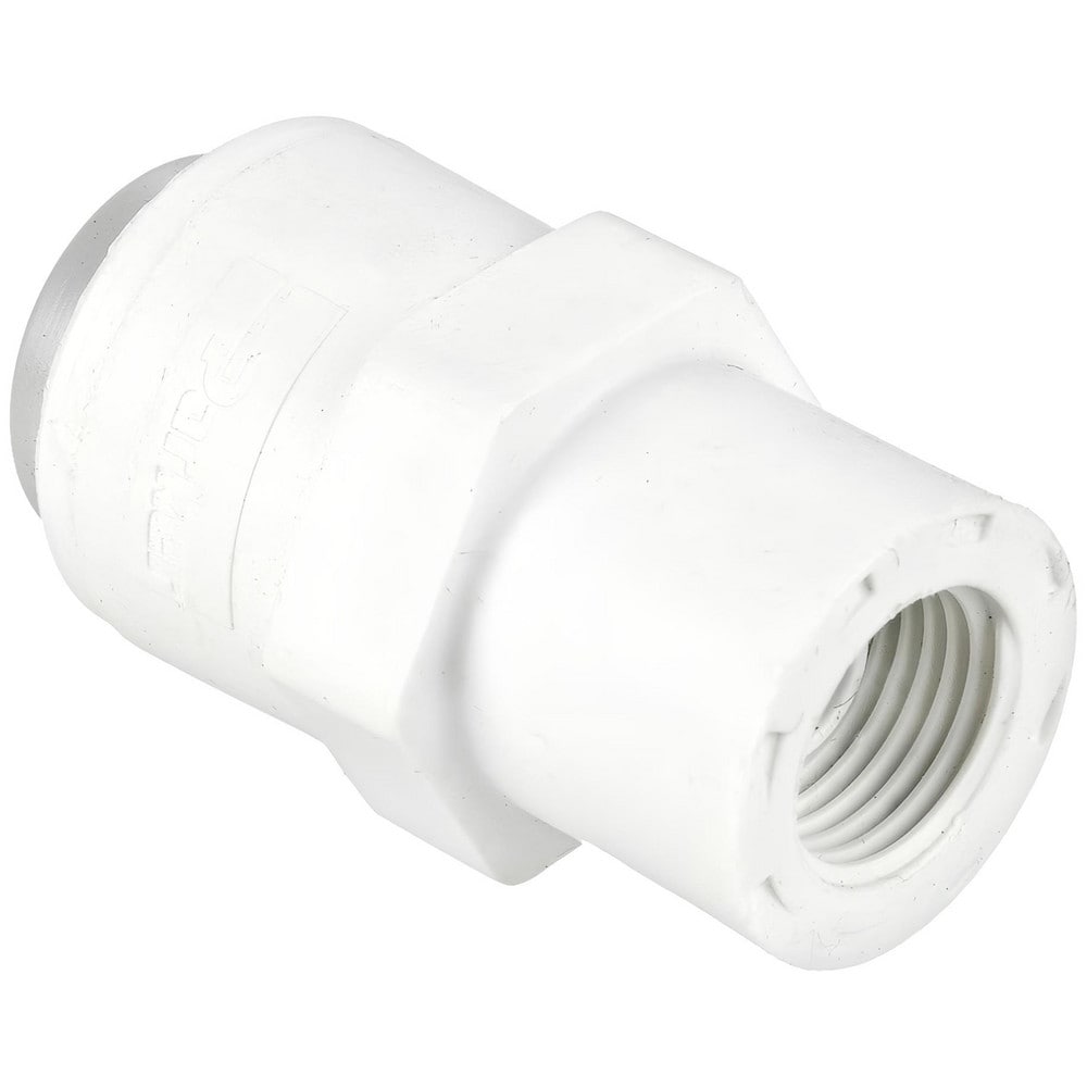 Push-To-Connect Tube Fitting: Faucet Adapter, 7/16-24 Thread, 1/4" OD