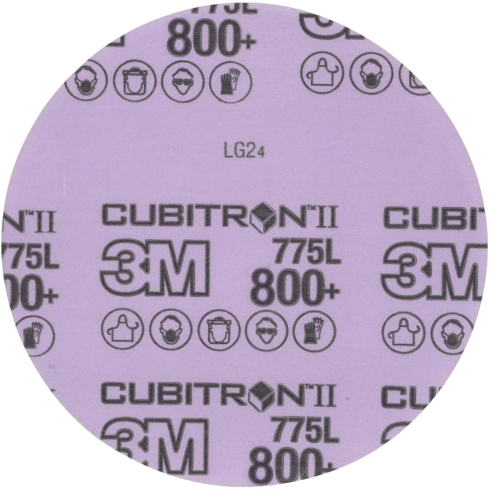 Hook & Loop Disc: 6" Dia, 800 Grit, Coated, Precision Shaped Ceramic - Film Backing, Series 775L
