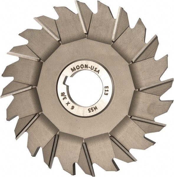 Made in USA STM6375-1 Side Milling Cutter: 6" Cutter Dia, 3/8" Cutting Width, 1-1/4" Arbor Hole, 24 Teeth Image