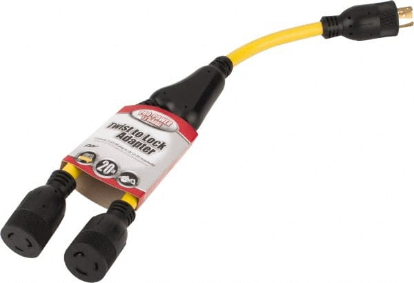 2 Outlets, 125 VAC, 20 Amp, Yellow and Black, Y Adapter