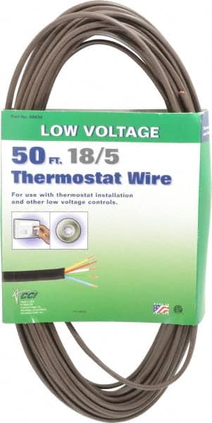 Southwire 55310 18/10C 18awg 10 Conductor Solid Thermostat HVAC Cable White/50ft 