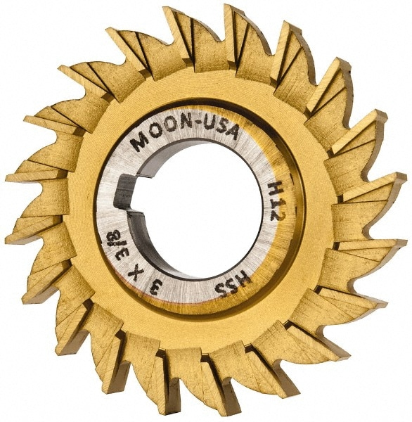 Side Milling Cutter: 3" Cutter Dia, 3/8" Cutting Width, 1" Arbor Hole, 20 Teeth