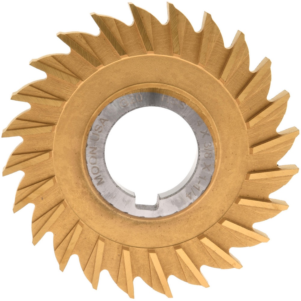 Side Milling Cutter: 4" Cutter Dia, 3/8" Cutting Width, 1-1/4" Arbor Hole, 24 Teeth